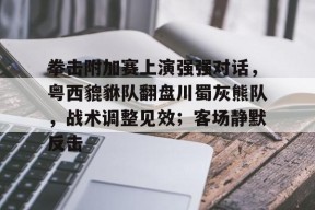 爱游戏体育下载-拳击附加赛上演强强对话，粤西貔貅队翻盘川蜀灰熊队，战术调整见效；客场静默反击的简单介绍